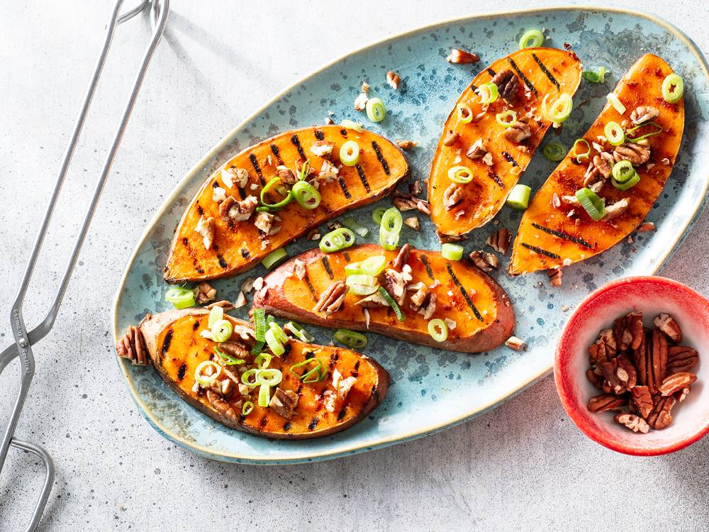 Grilled BBQ-Glazed Sweet Potatoes | Savory