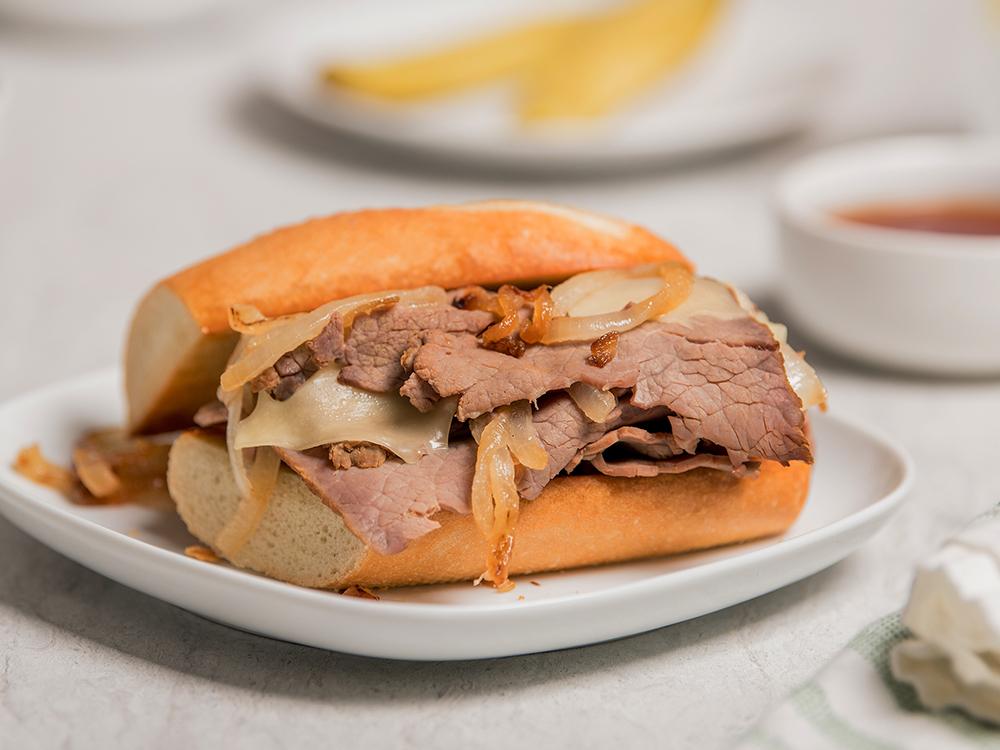 Horseradish Beef and Caramelized Onion French Dip Savory