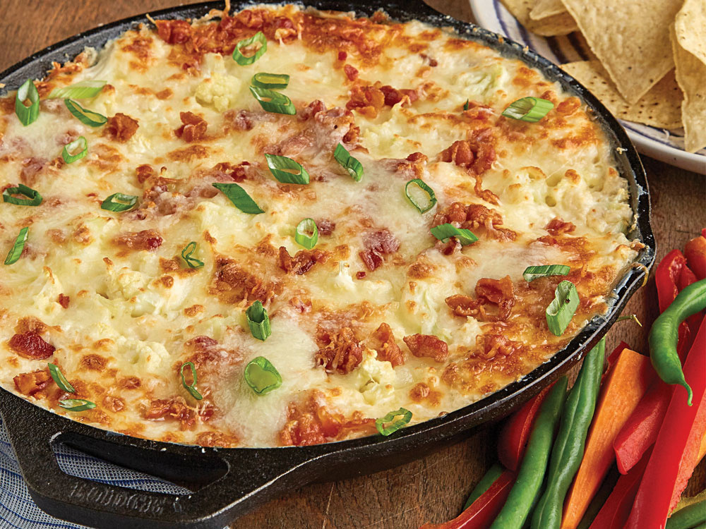 Cheesy Cauliflower Dip with Bacon | Savory
