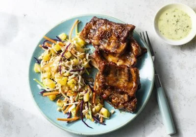 Ribs with Pineapple Slaw