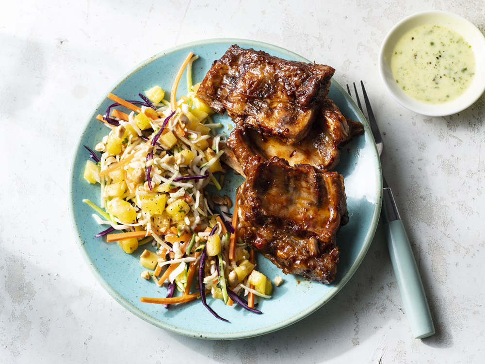 Ribs with Pineapple Slaw | Savory