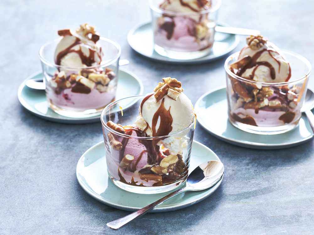 Pretzel Sundaes with Microwave Caramel Sauce | Savory