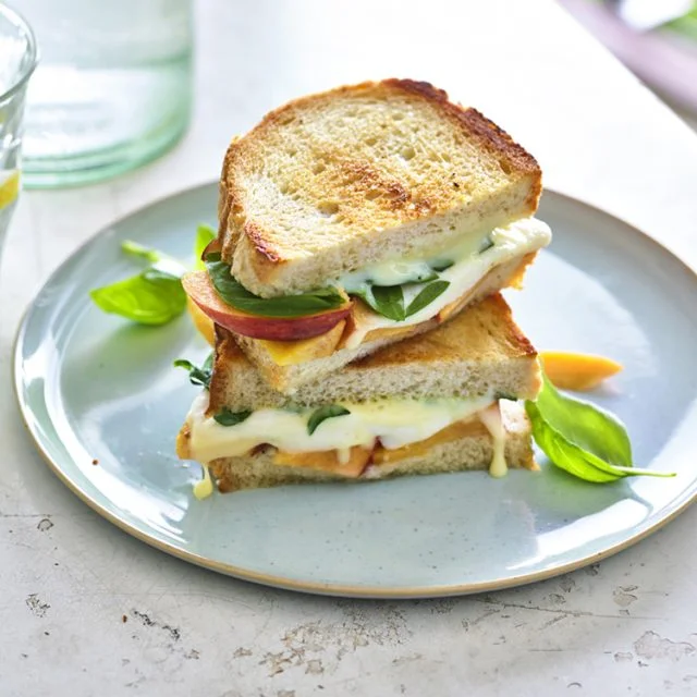 Peach Caprese Grilled Cheese Sandwiches