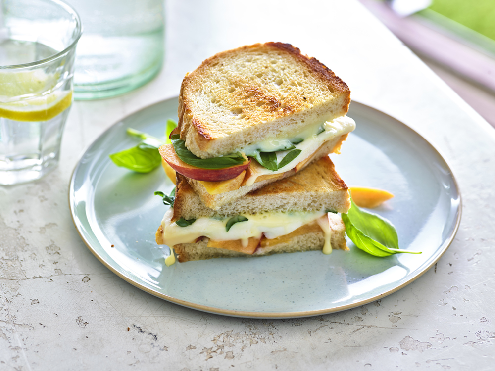 Peach Caprese Grilled Cheese Sandwiches | Savory