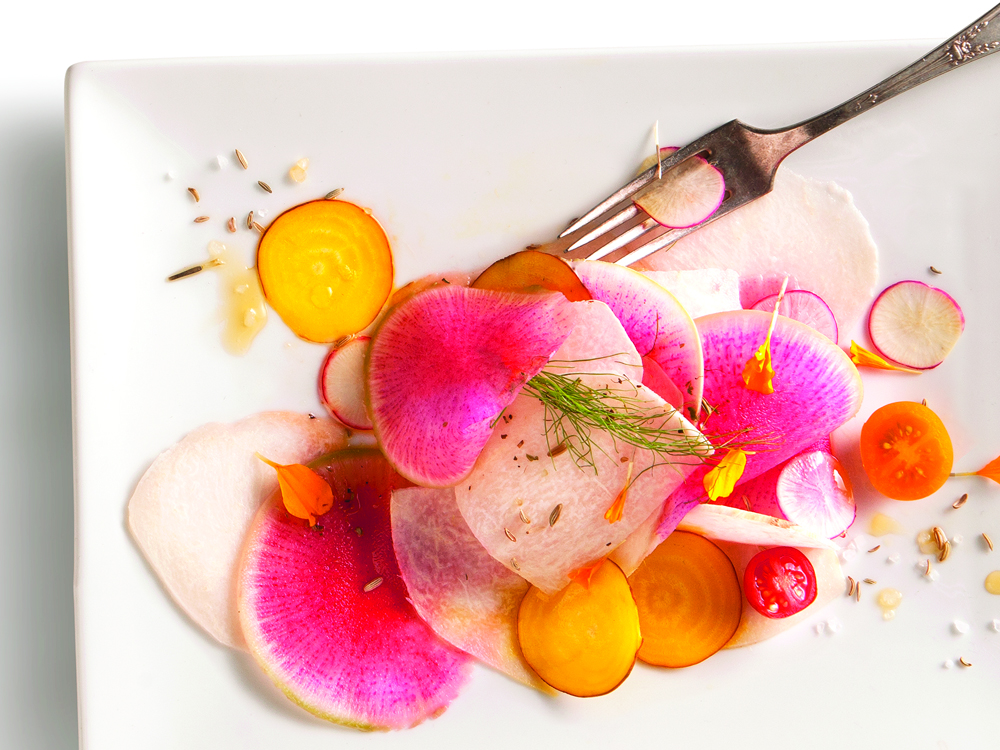 Shaved Jicama, Beet, & Watermelon Radish Salad Savory