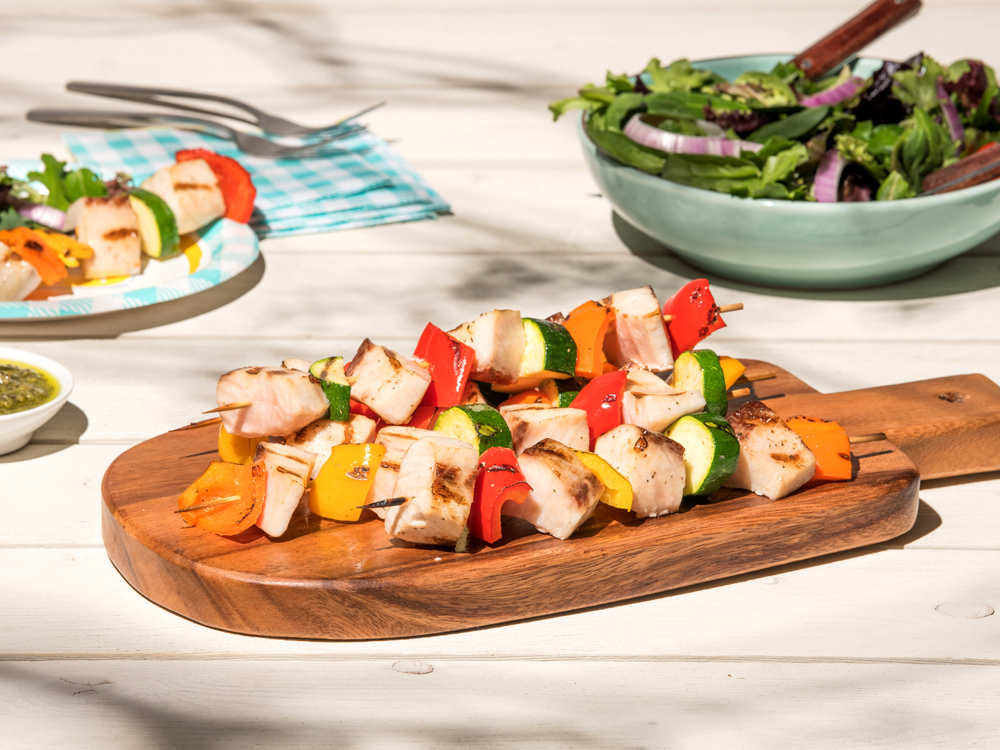 Cobia Kabobs with Basil Pesto | Savory