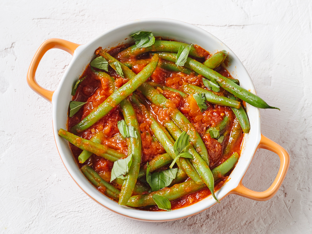 Tomato-Braised Green Beans | Savory