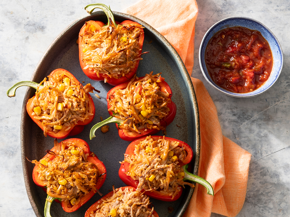 Pulled Pork Stuffed Peppers | Savory