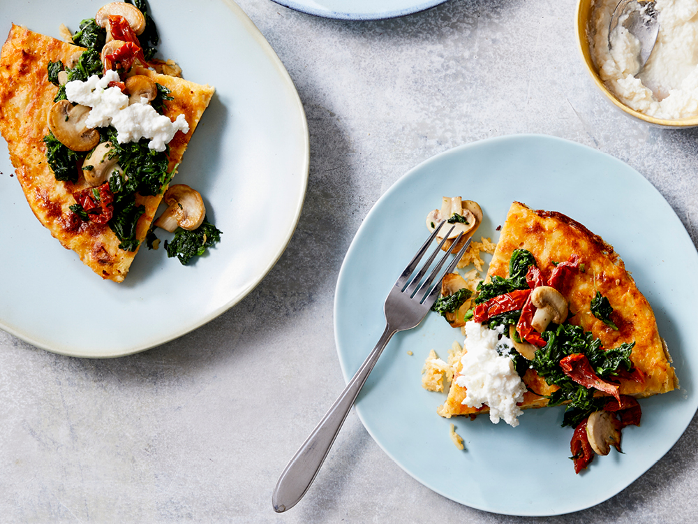 Spinach-Ricotta-Potato Omelet | Savory