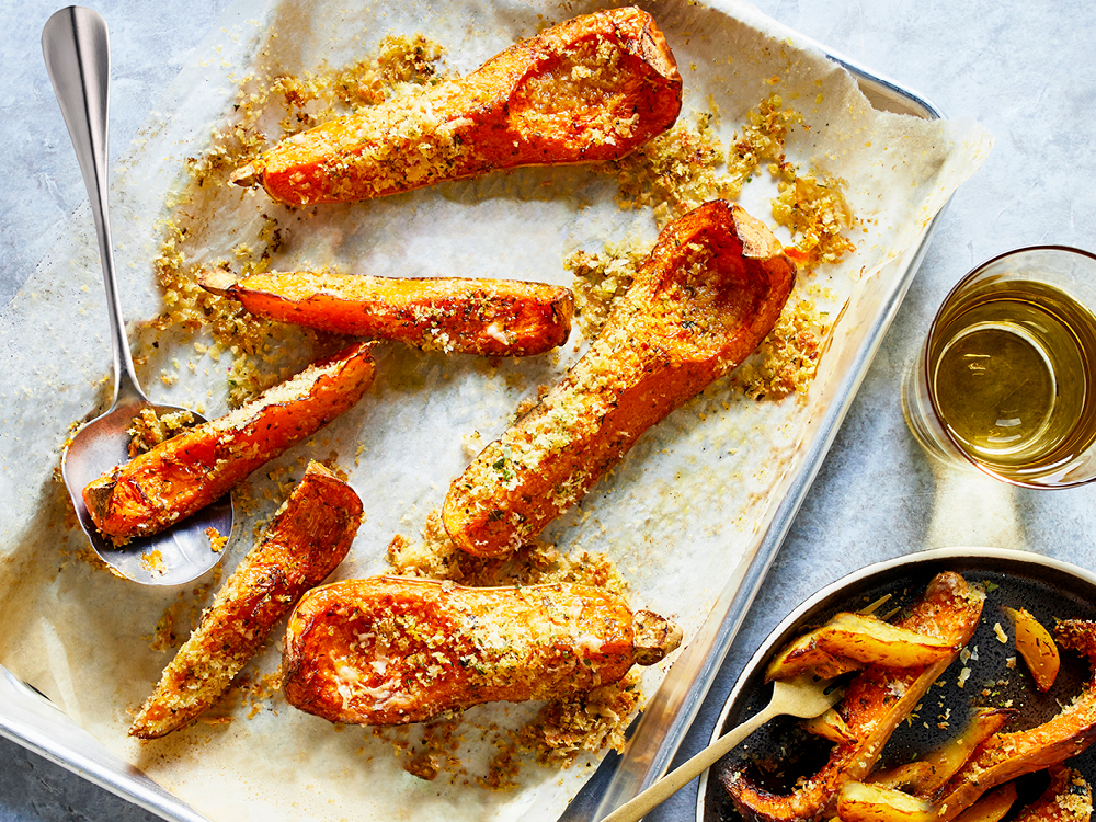 Butternut Squash with Asiago Crumbs | Savory