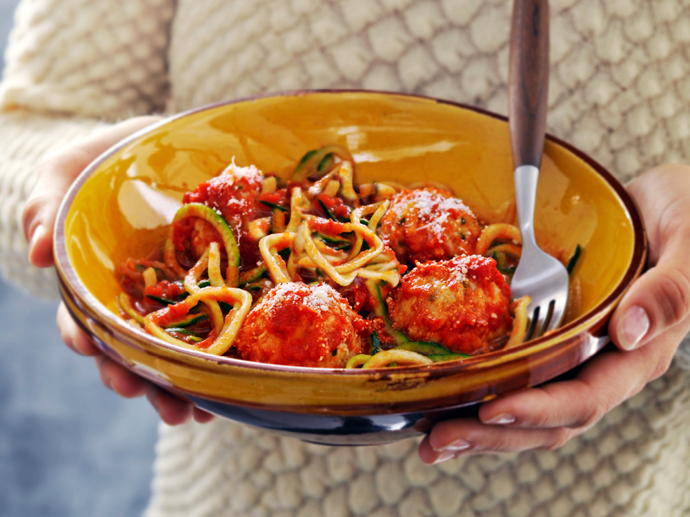 Slow Cooker Meatballs with Veggie Noodles | Savory