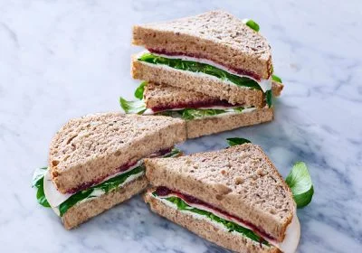 Turkey Sandwiches with Herbed Goat Cheese and Watercress