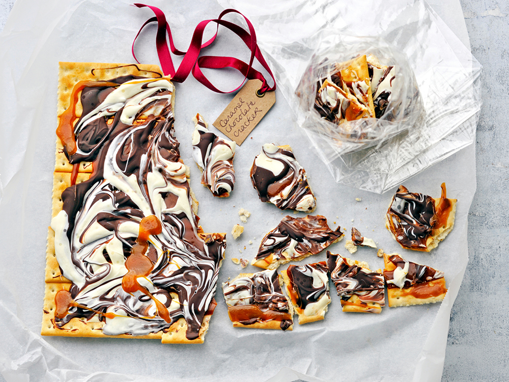 Caramel-Chocolate Swirl Cracker Candy | Savory