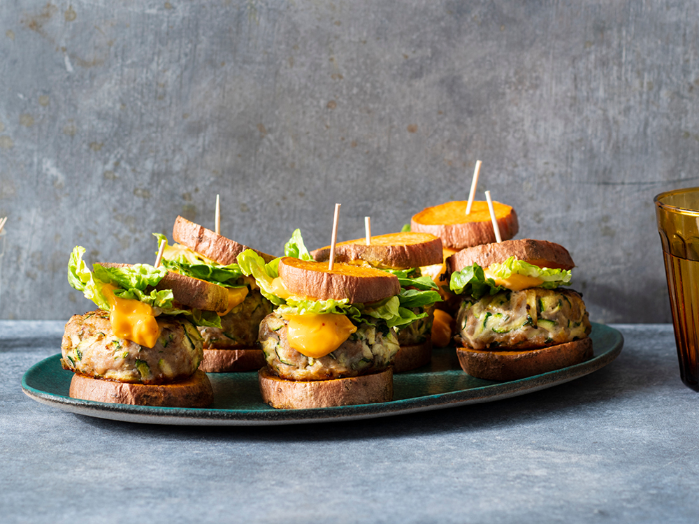 Chicken Sliders on Sweet Potato Buns | Savory