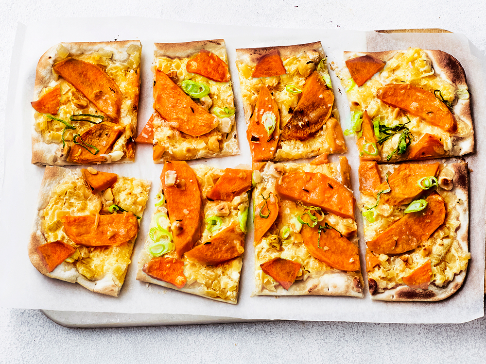 Sweet Potato Flatbread with Hazelnuts | Savory