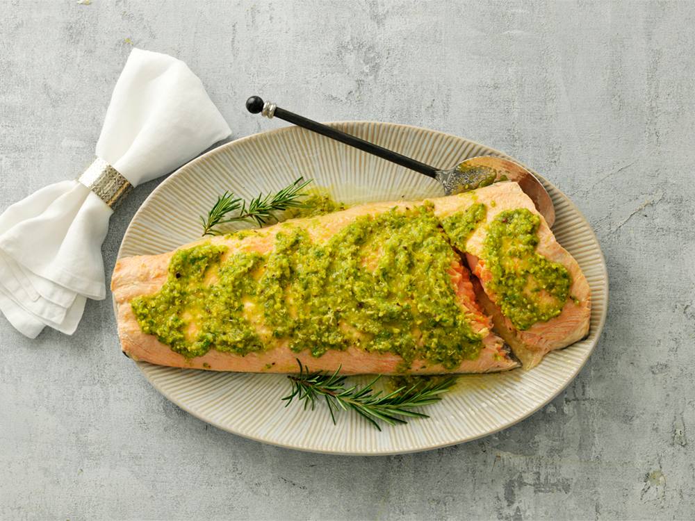 OvenPoached Salmon with Pistachios and Horseradish Savory