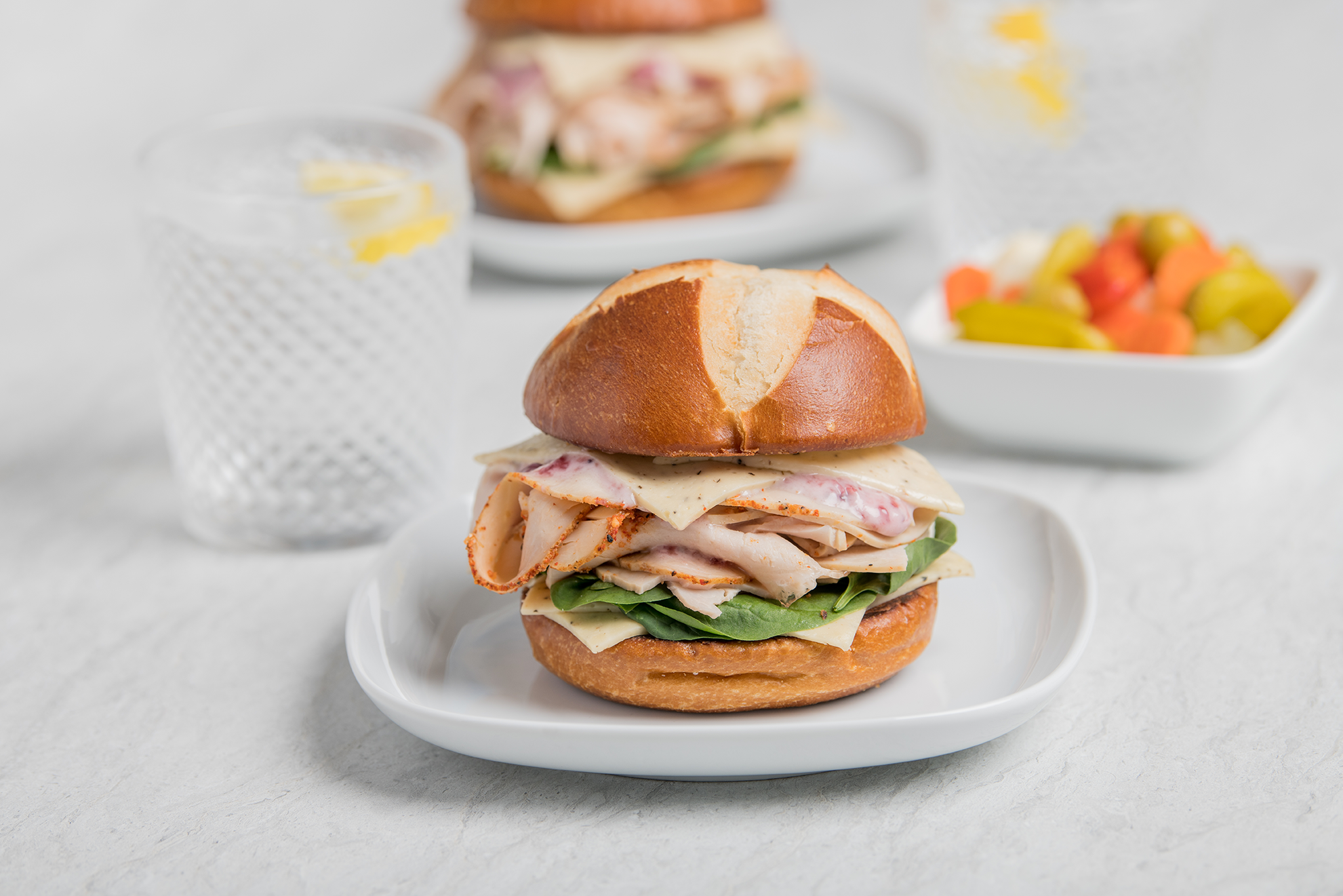 Black Pepper American Cheese Turkey Sandwich Savory