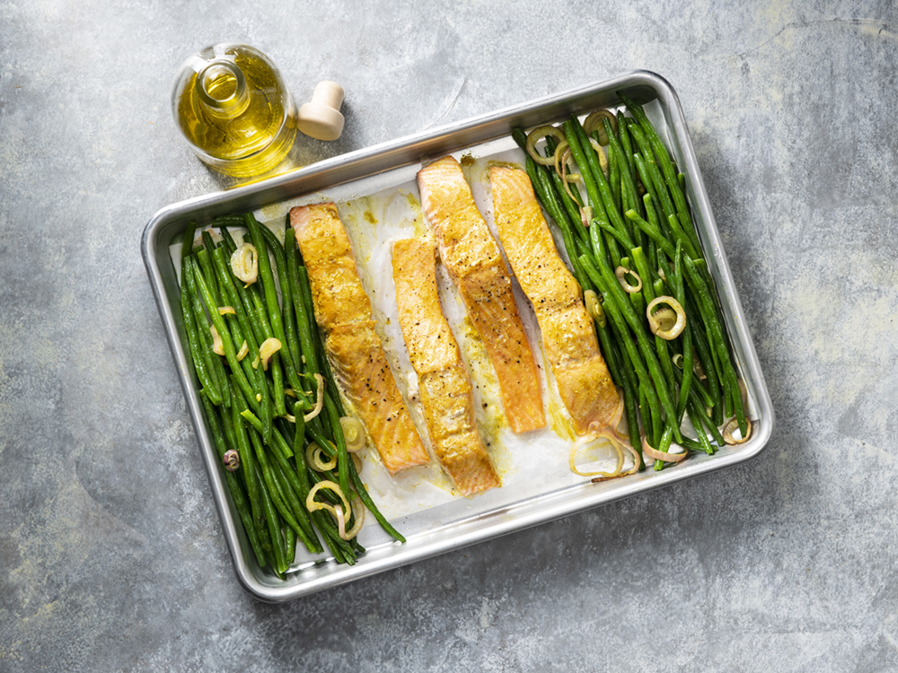 Sheet Pan Salmon and French Beans | Savory