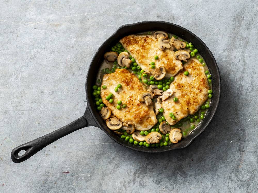 Chicken with Peas and Mushrooms | Savory