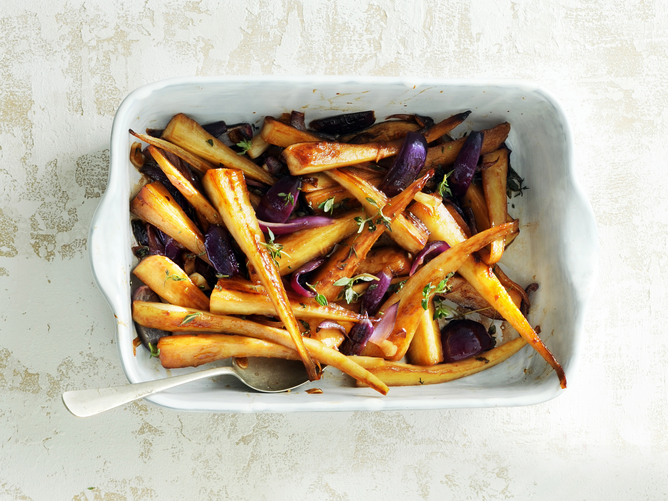 Roasted Parsnips and Red Onion | Savory