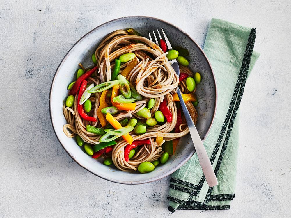 Soba Salad with Edamame and Peppers | Savory