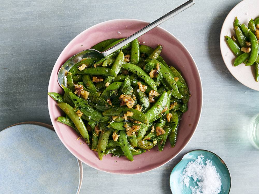 Buttery Sugar Snap Peas with Walnuts | Savory