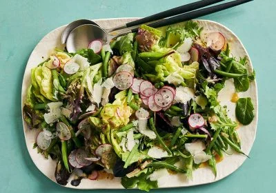 Spring Green Salad with French Beans and Radishes
