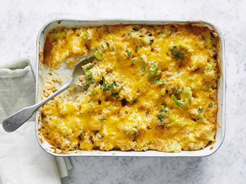 Broccoli-Cheddar Rice Bake | Savory