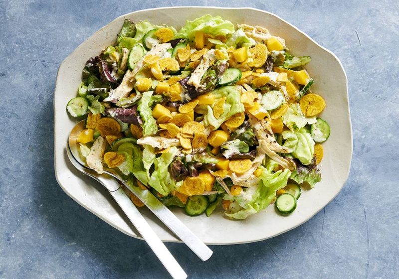 Crispy Chicken Salad with Honey-Mustard Dressing | Savory