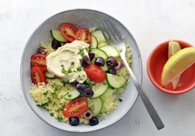 Veggie and Couscous Bowl with Hummus