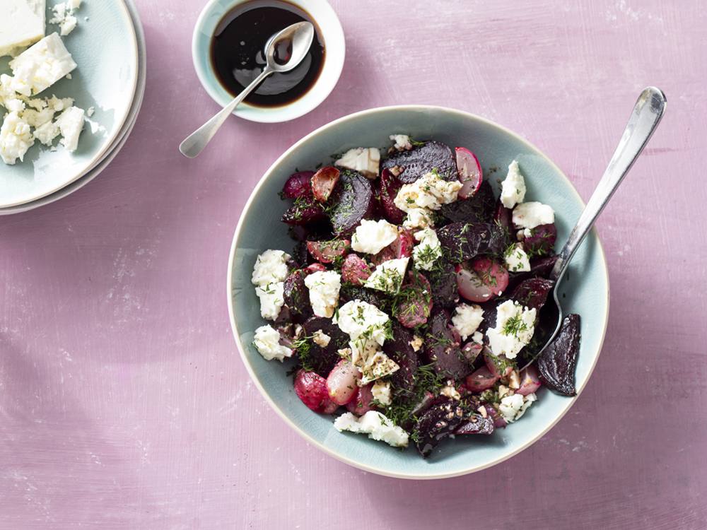Roasted Beets and Radishes with Dill and Feta | Savory
