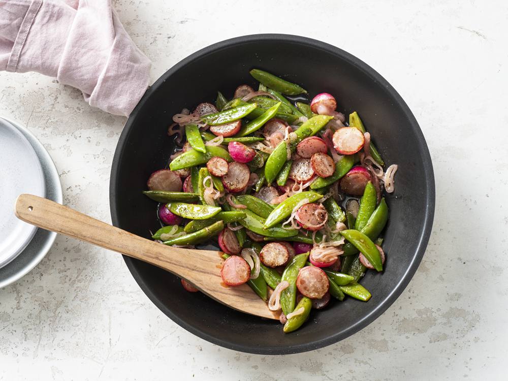 Sautéed Radishes and Sugar Snap Peas | Savory