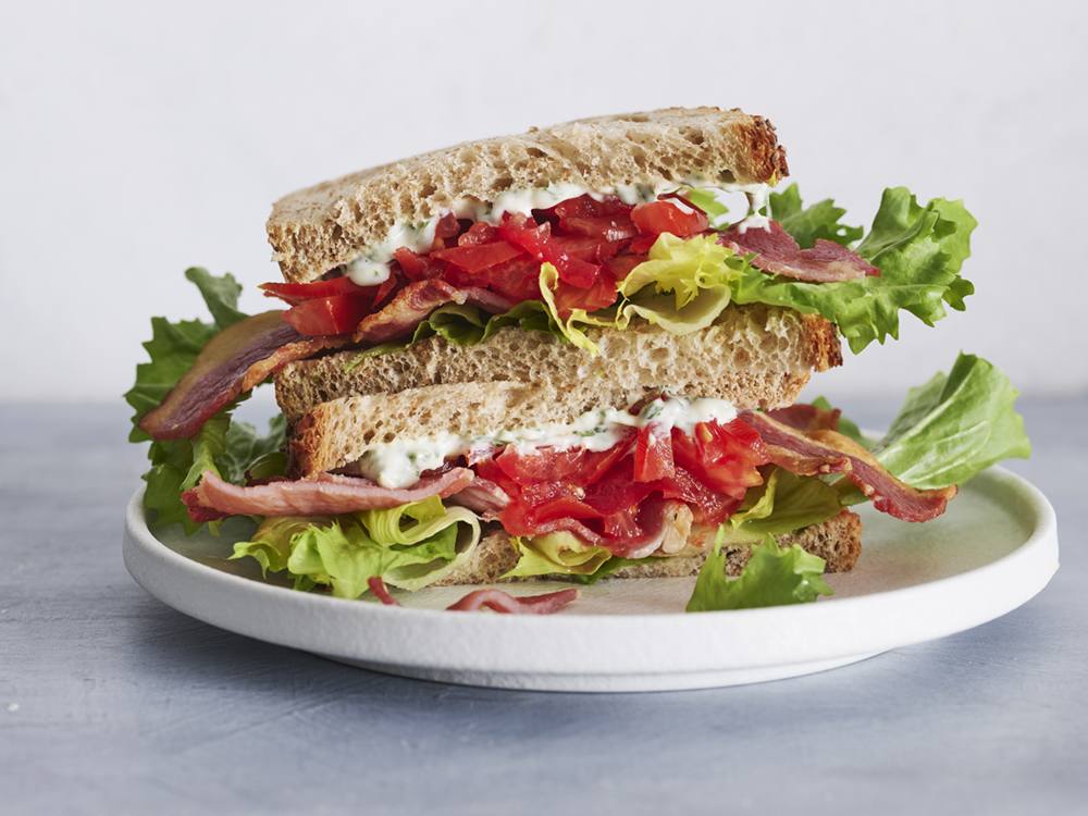 BLTs with Lemon-Basil Mayo | Savory