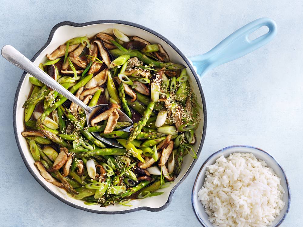 Asparagus and Shiitake StirFry Savory