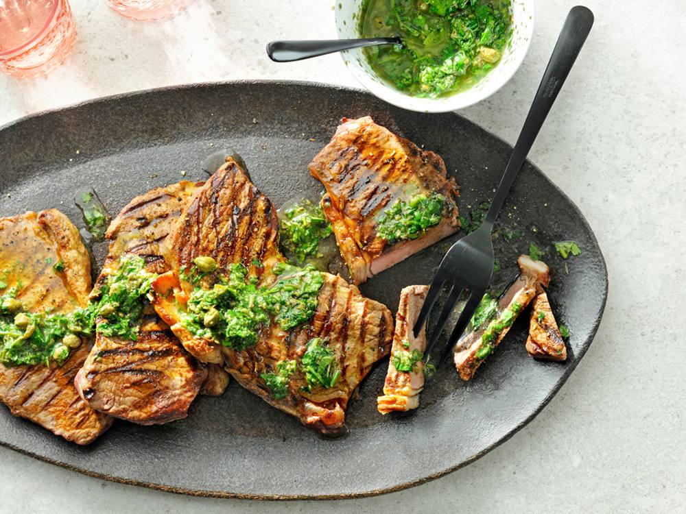 Grilled Steaks with Italian Salsa Verde Savory