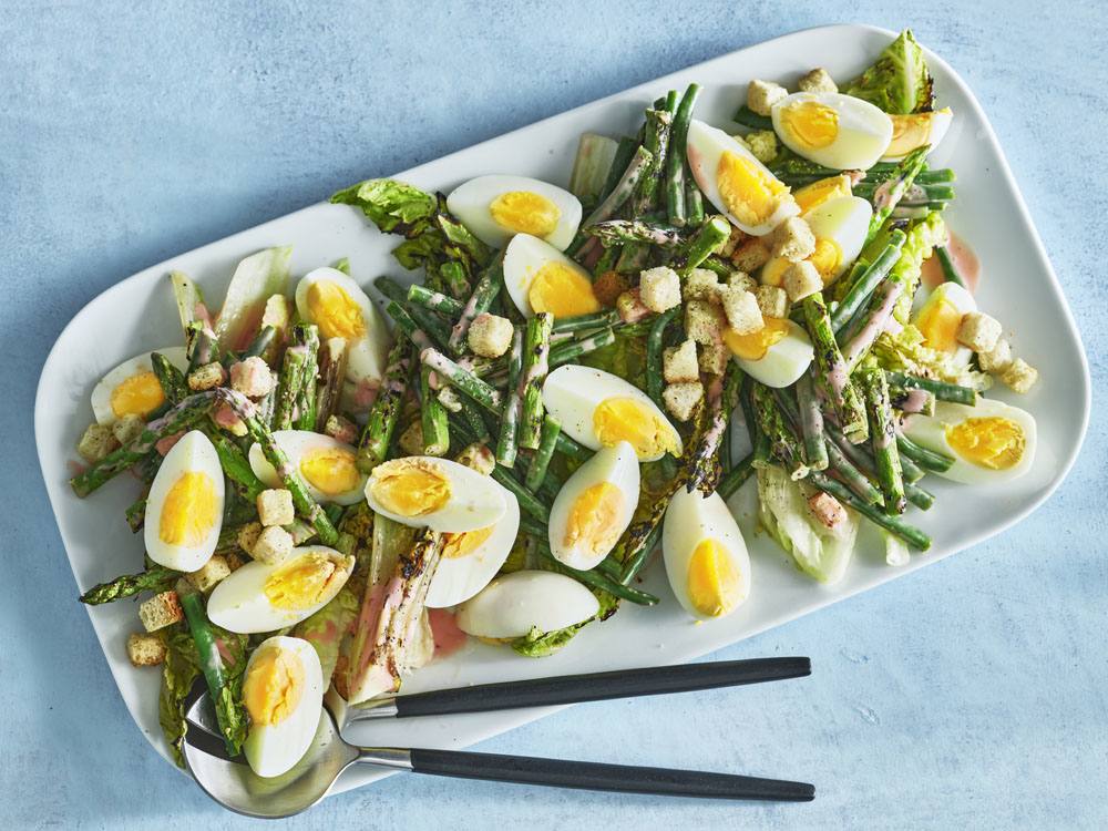Asparagus and Green Bean Salad with Eggs | Savory