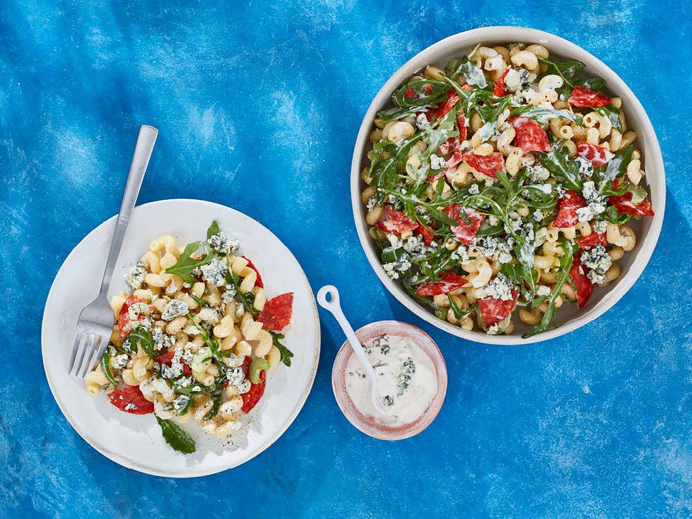 Pasta Salad with Pepperoni and Blue Cheese | Savory