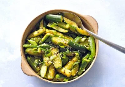 Grilled Cucumber Salad with Spicy Soy Vinaigrette