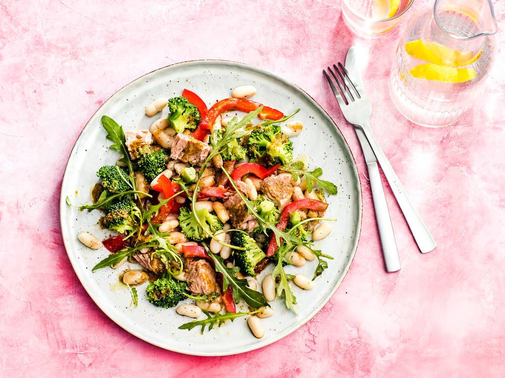 Broccoli, Tuna, and White Bean Salad | Savory