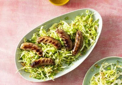 Grilled Sausages with Cabbage Slaw
