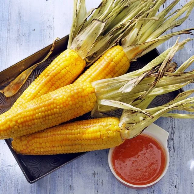 Fire-Roasted Corn with Hot Honey Butter