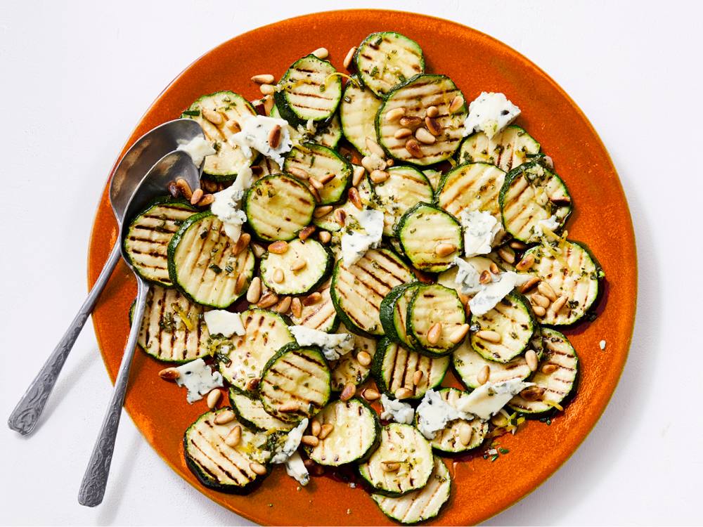 Grilled Zucchini with Blue Cheese and Lemon Savory