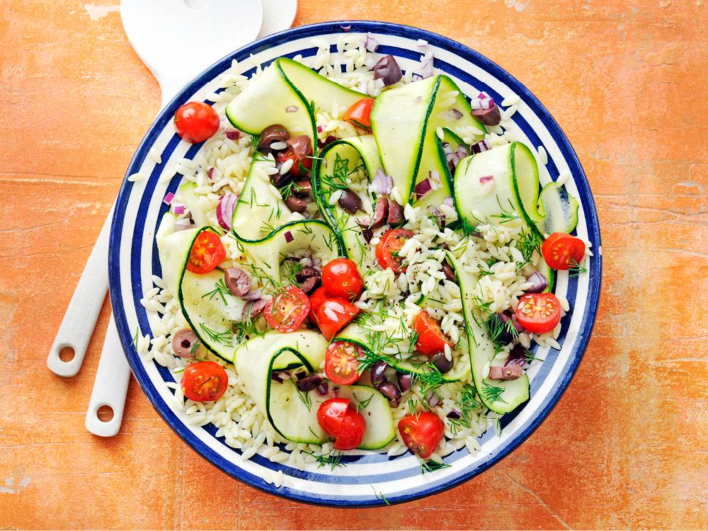Orzo Salad with Zucchini and Tomatoes Savory