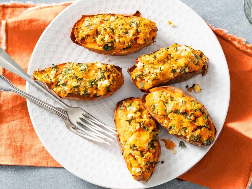 Feta-Stuffed Sweet Potatoes | Savory
