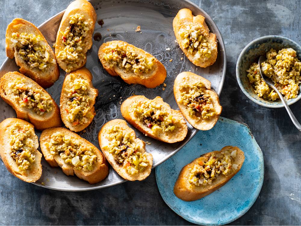 Olive and Parmesan Crostini | Savory