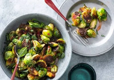 Sweet and Spicy Glazed Brussels Sprouts