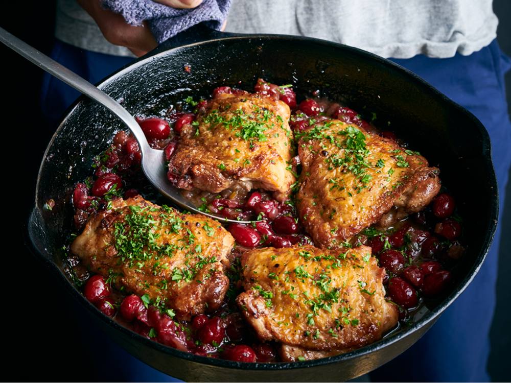 Skillet Chicken with Cranberries | Savory