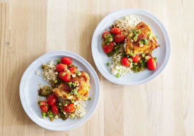 Skillet-Seared Chicken and Tomatoes
