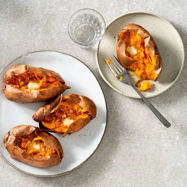 Baked Sweet Potatoes with Maple Butter