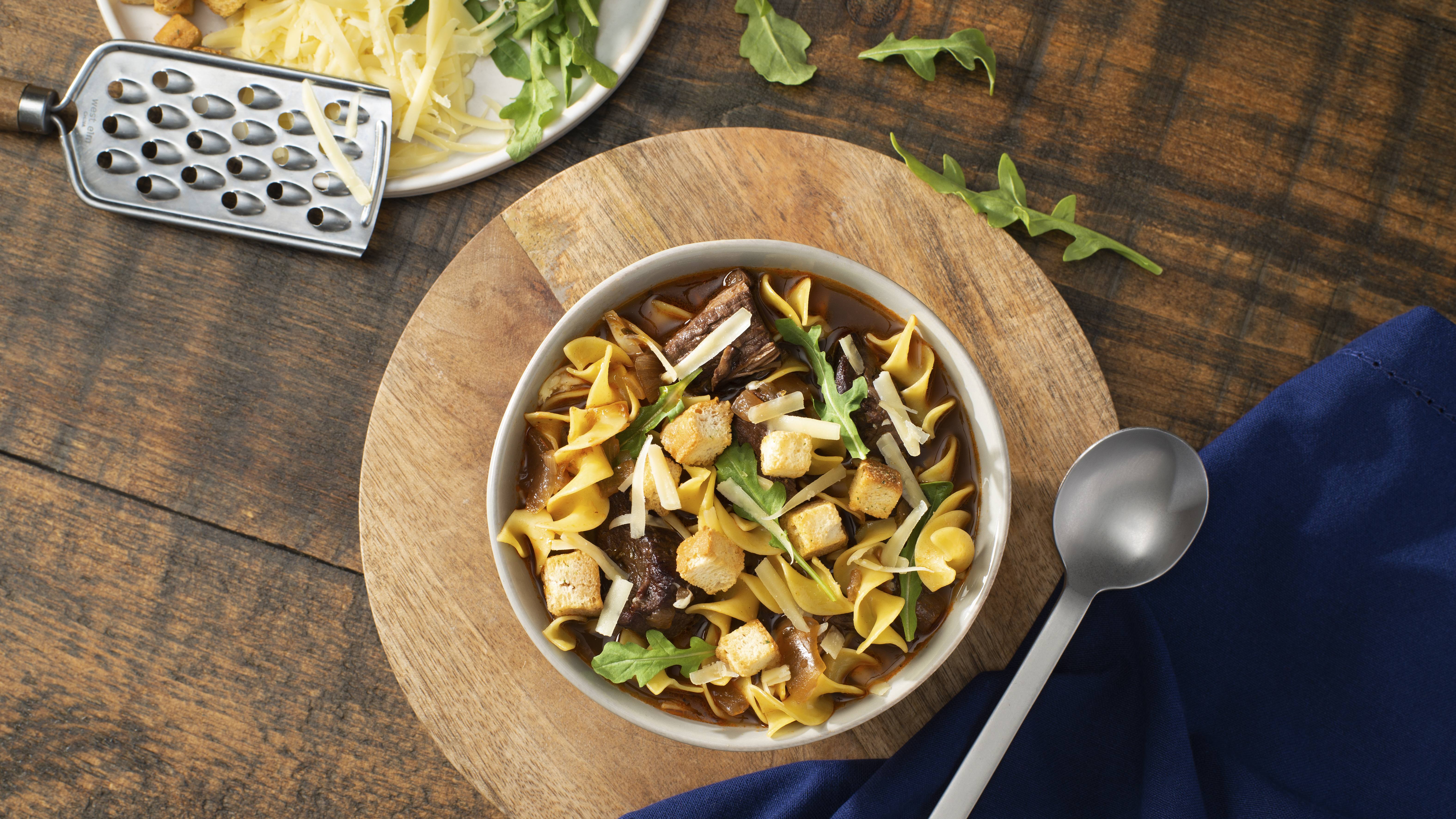 Instant Pot Beef Dip Noodle Soup | Savory